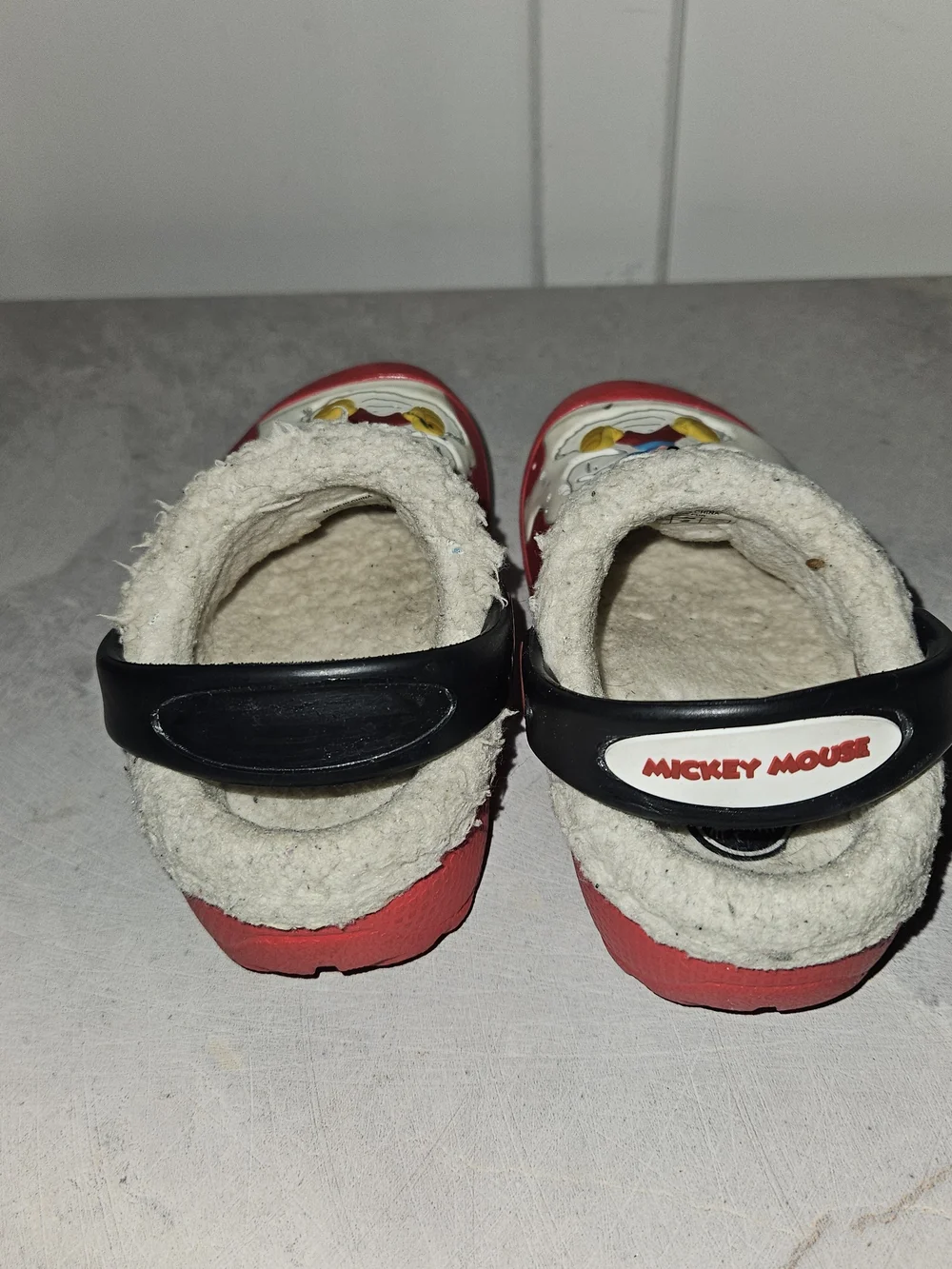 Crocs Kids' Red and White Mickey Snow Clog - Cozy Lined Shoes Size 6/7